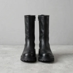 Bottes en Cuir à Semelle Épaisse